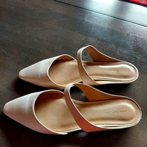 Ann Taylor beige,7 1/2, flat 1/2" heel